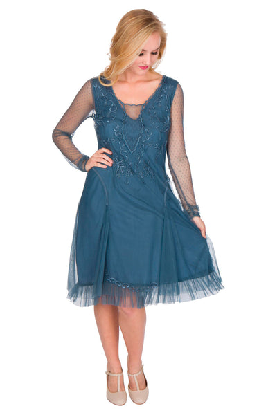 Age of Love Serenity AL-252 Vintage Style Party Dress in Sapphire by Nataya