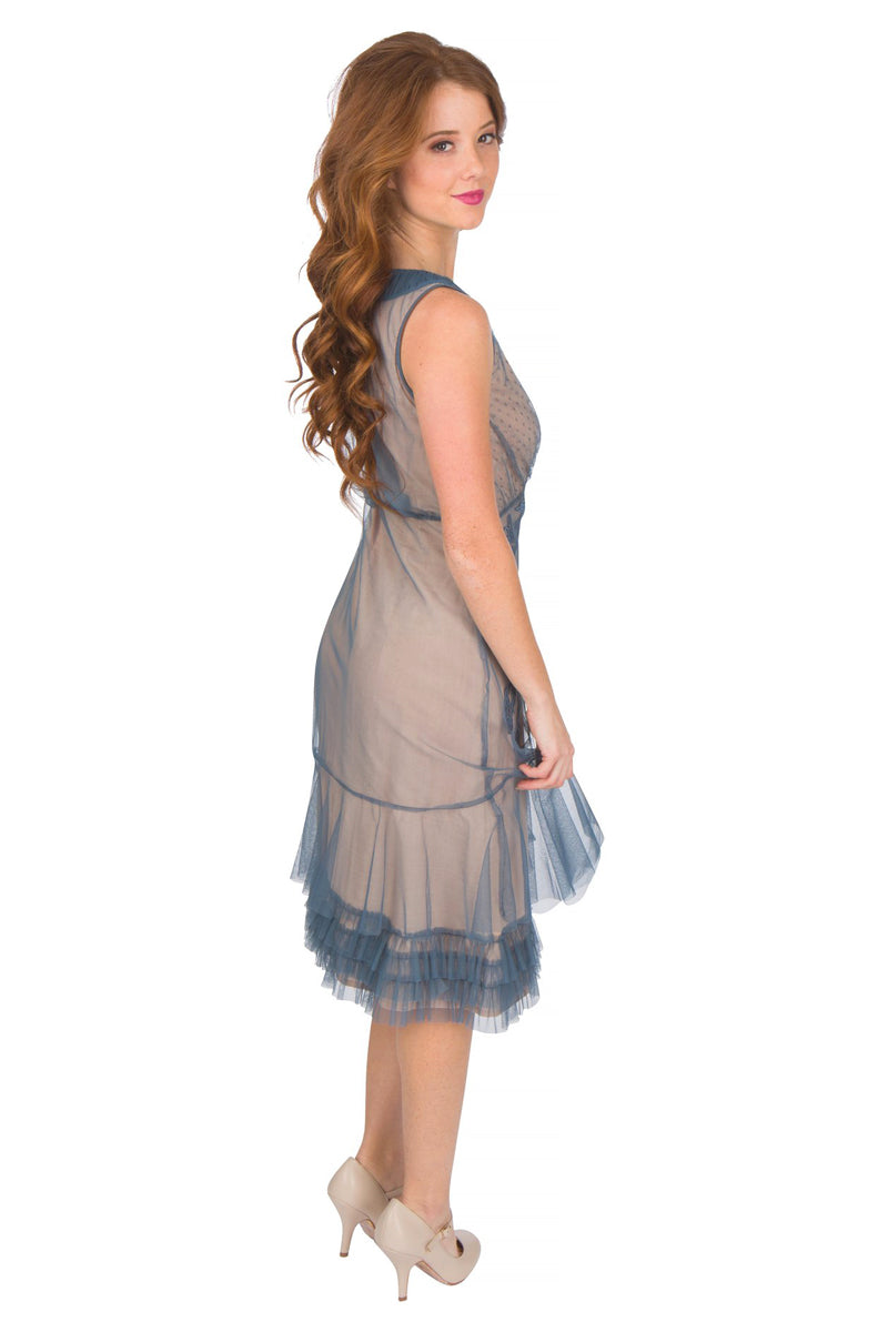 Tatianna Vintage Style Party Dress in Sapphire by Nataya