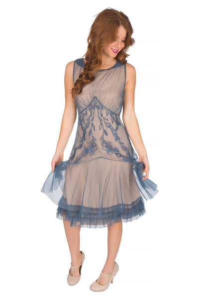 Age of Love Tatianna AL-428 Vintage Style Party Dress in Sapphire by Nataya