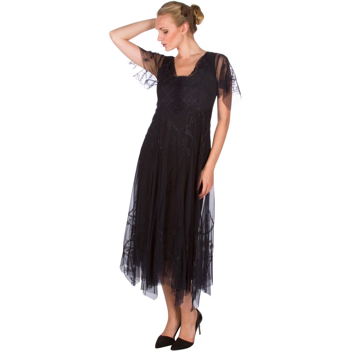 40262 "Catalina" Vintage Inspired Party Dress in Navy by Nataya