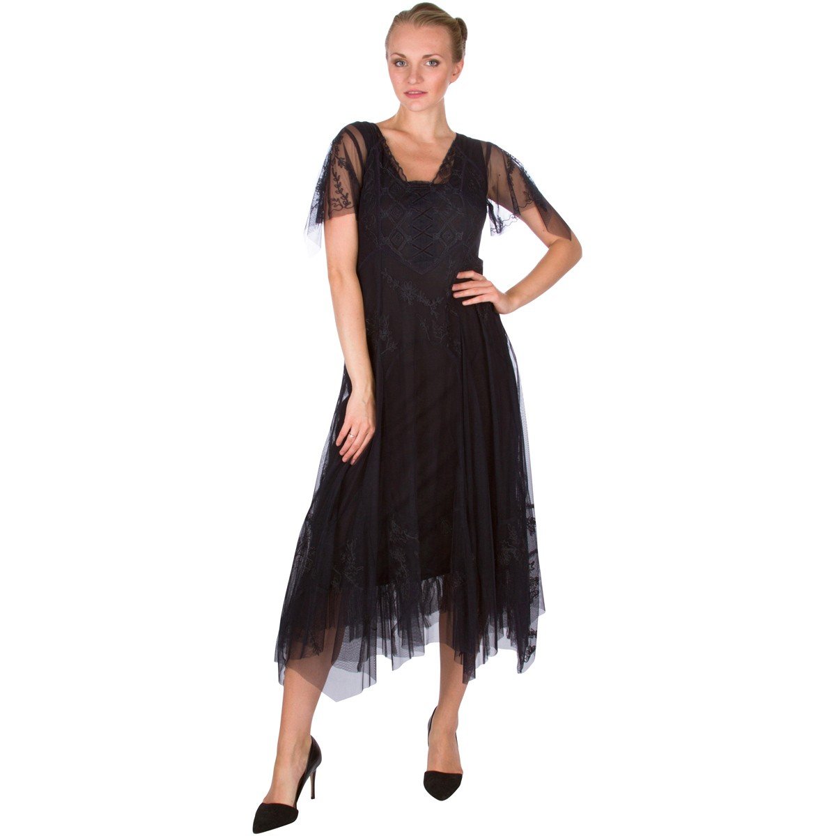 40262 "Catalina" Vintage Inspired Party Dress in Navy by Nataya