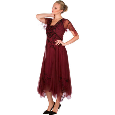 "Catalina" Vintage Inspired Party Dress in Wine by Nataya - SOLD OUT