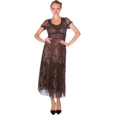 40263 Vintage Inspired Party Dress in Pewter by Nataya