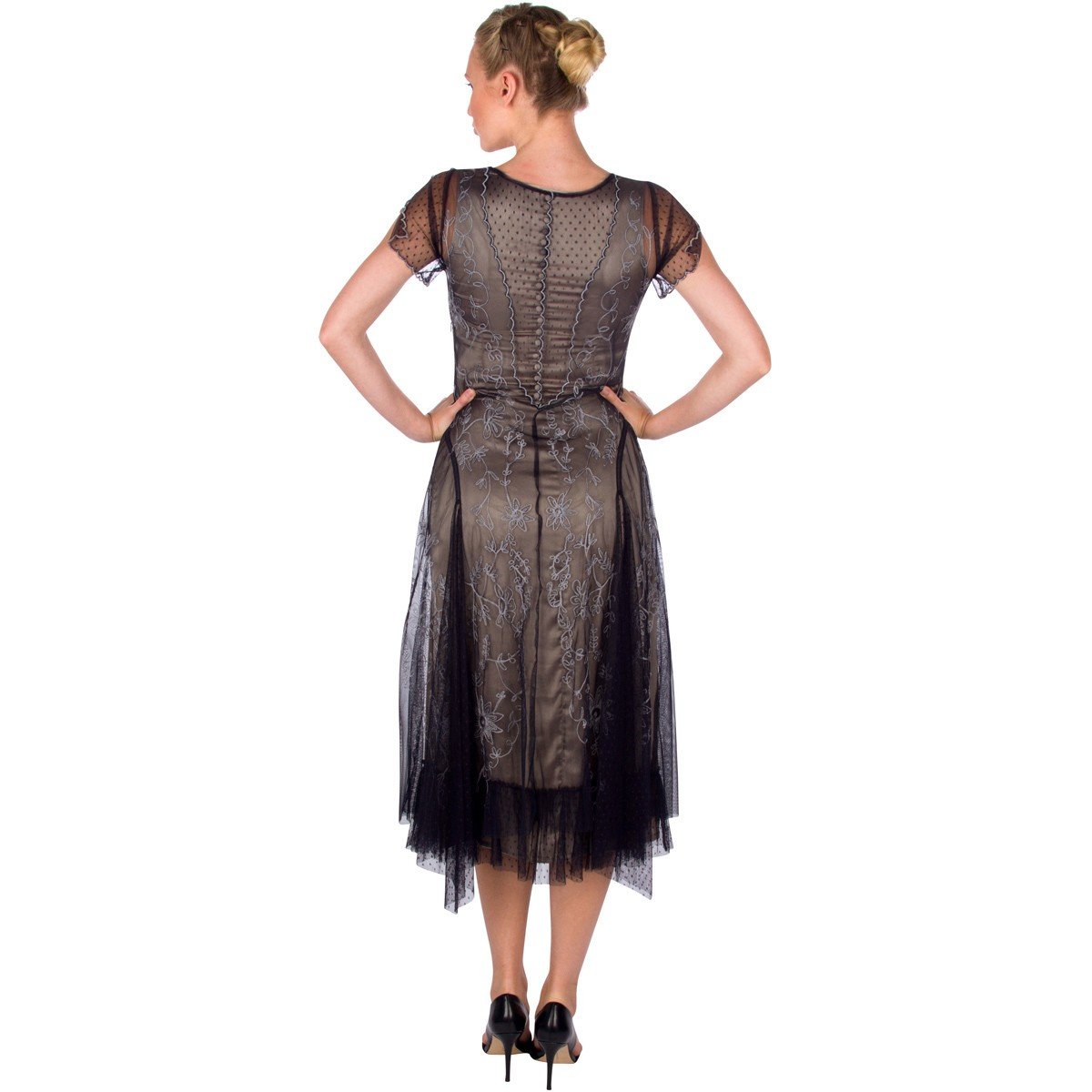 40265 "Melissa" Vintage Inspired Party Dress in Navy by Nataya