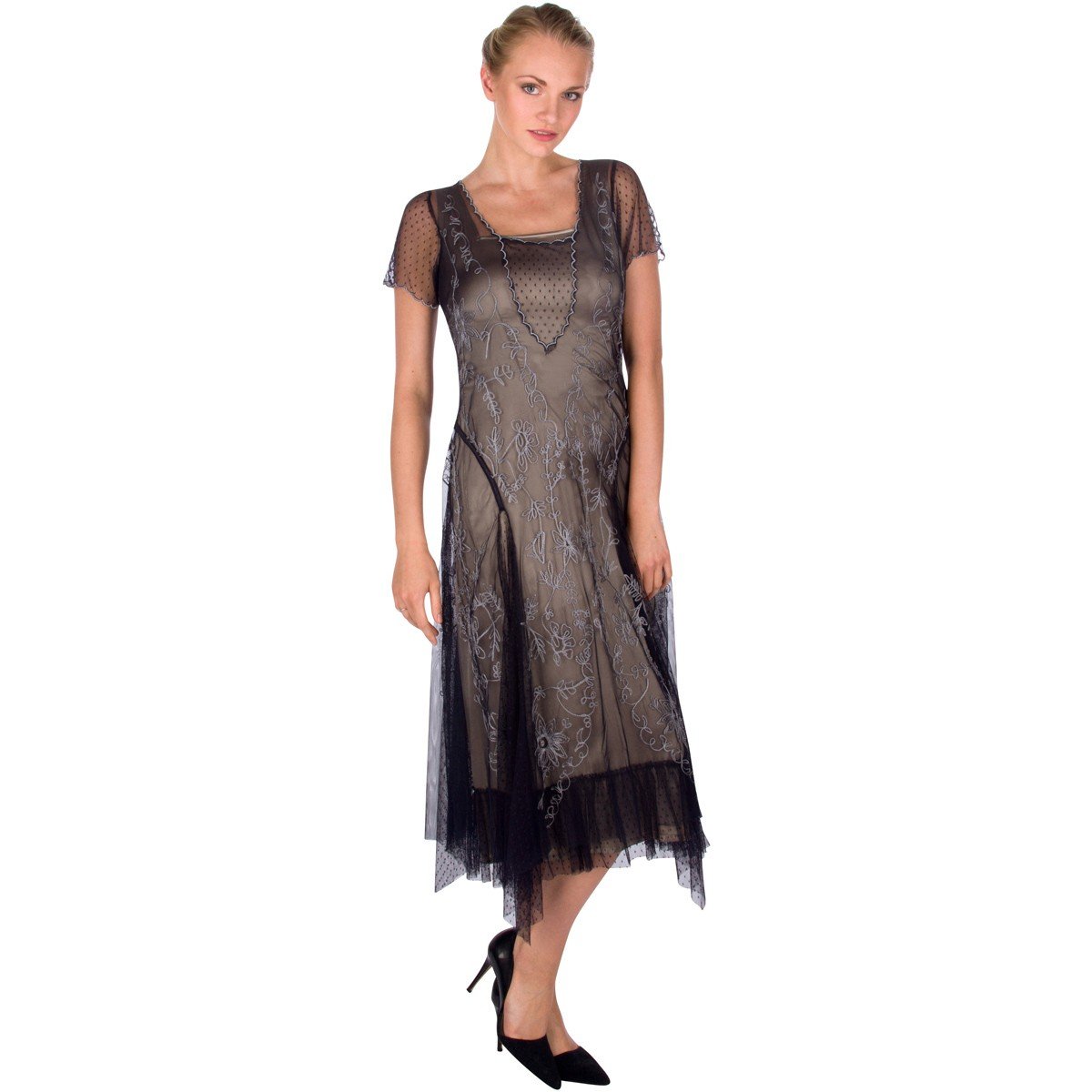 40265 "Melissa" Vintage Inspired Party Dress in Navy by Nataya