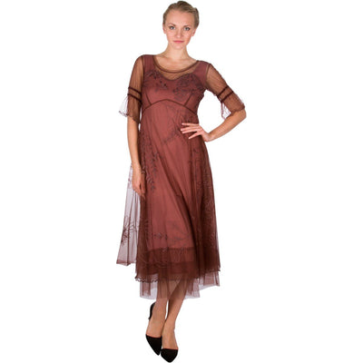 5607 "Autumn Caprice" Vintage Inspired Party Dress in Opal by Nataya