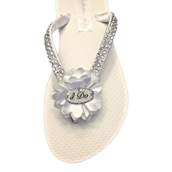 "I Do" Vintage Style Bridal Flip Flops