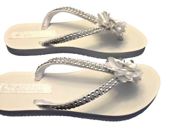 "I Do" Vintage Style Bridal Flip Flops