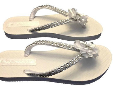 "I Do" Vintage Style Bridal Flip Flops