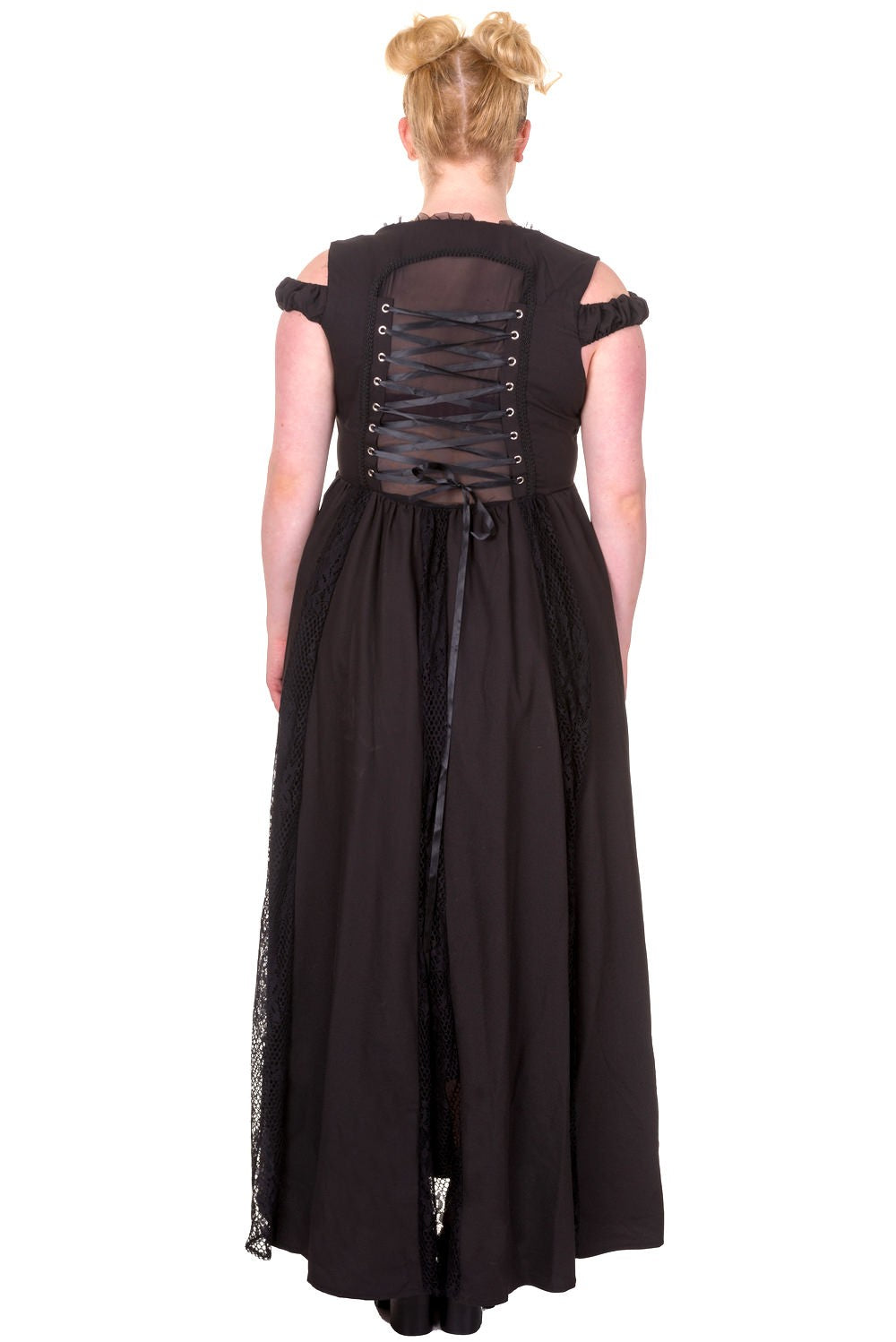Victorian Corset Style Sleeveless Black Maxi Dress - SOLD OUT