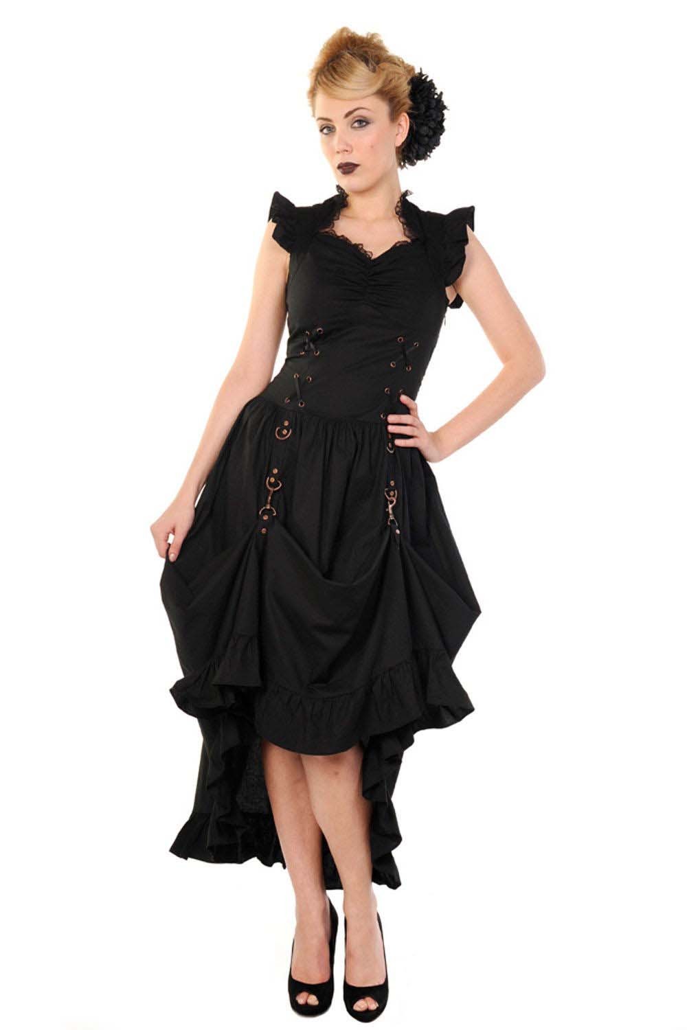 Steampunk Victorian Party Dress in Black