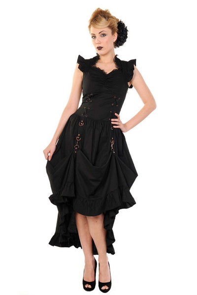 Steampunk Victorian Party Dress in Black - SOLD OUT
