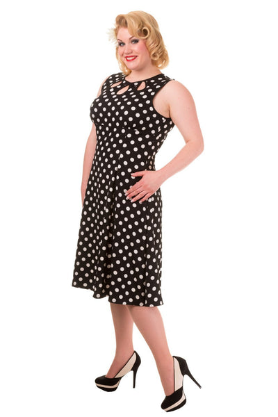 Vintage Style Polka Dot Sleveless Party Dress