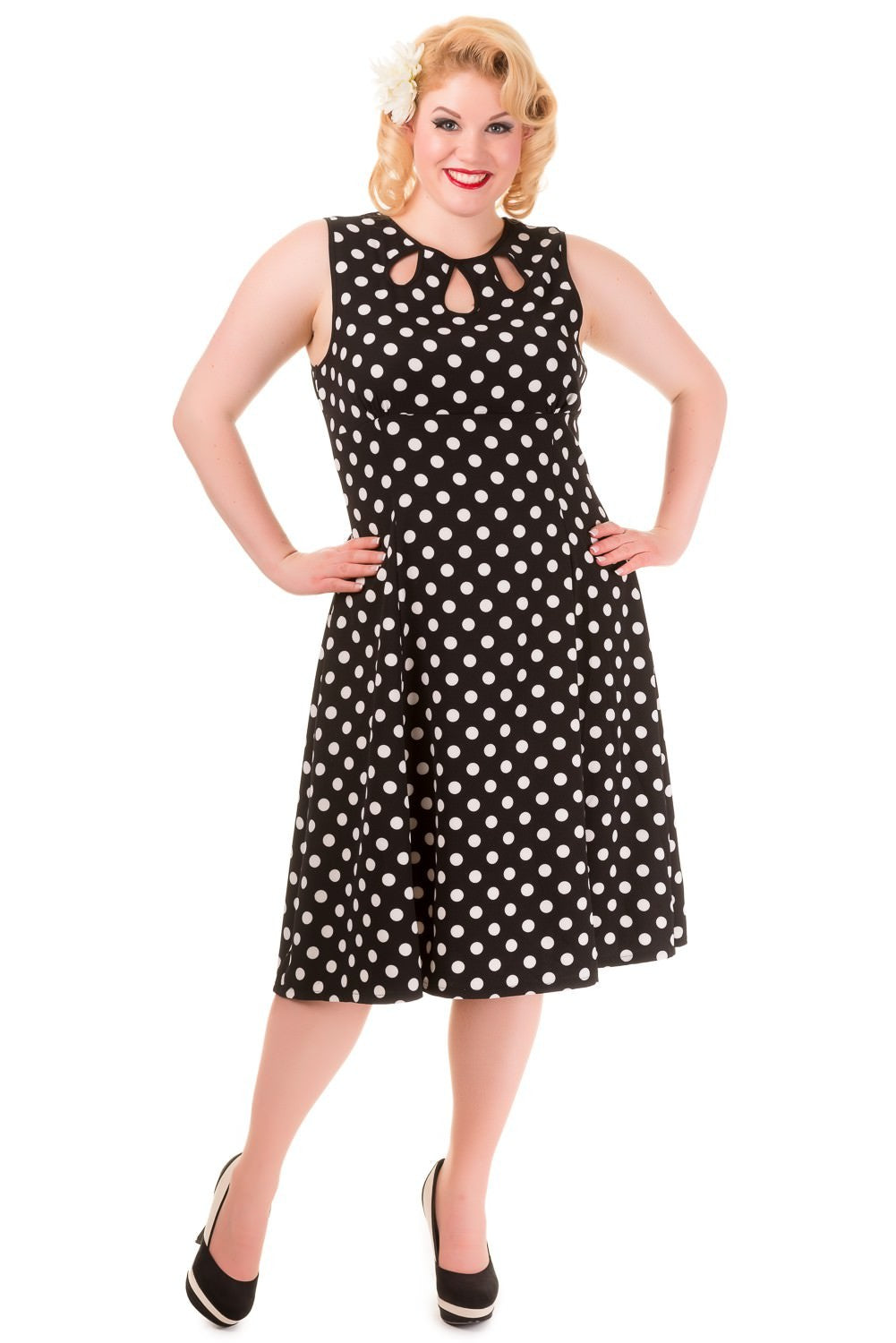 Vintage Style Polka Dot Sleveless Party Dress - SOLD OUT