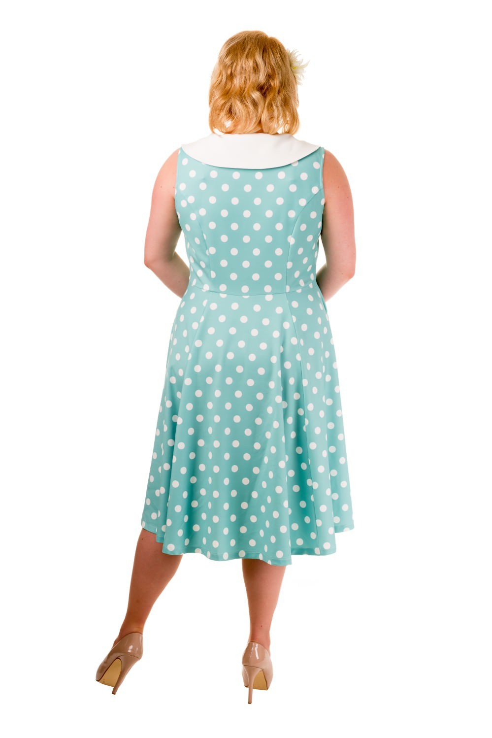 Pin Up Vintage Style Polka Dot Short Sleeve Party Dress