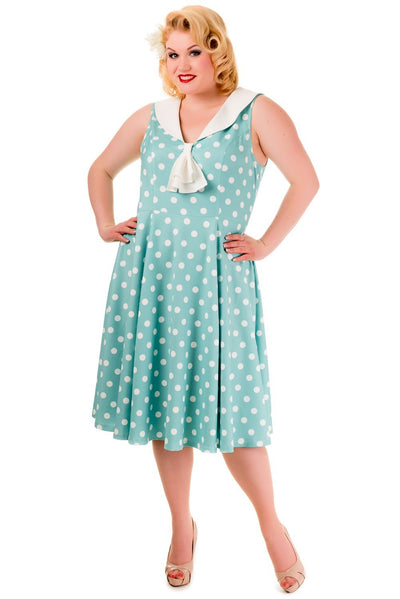 Pin Up Vintage Style Polka Dot Short Sleeve Party Dress