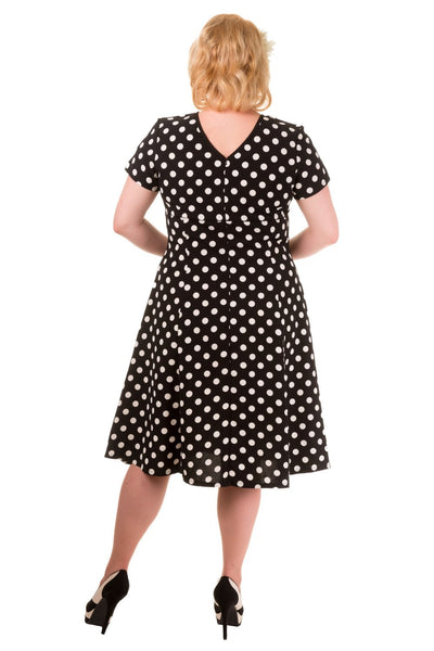 Vintage Style Polka Dot Short Sleeve Party Dress