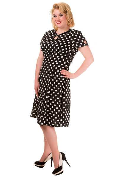 Vintage Style Polka Dot Short Sleeve Party Dress