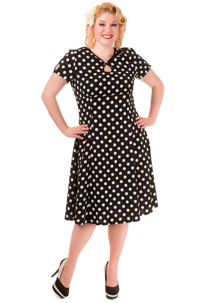 Vintage Style Polka Dot Short Sleeve Party Dress