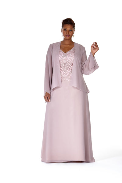 Vintage Style Long Beaded Evening Dress by Sydney's Closet
