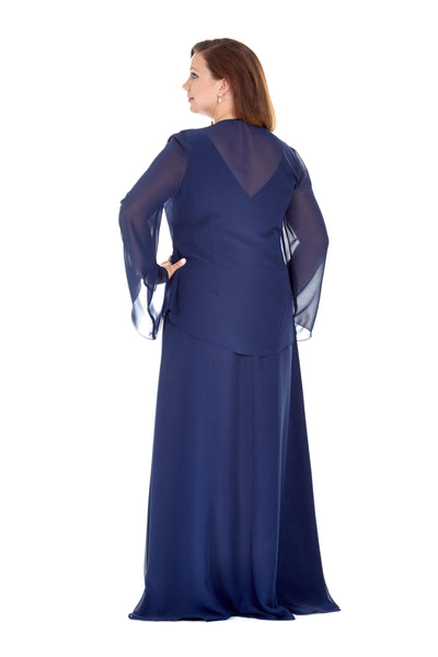 Vintage Style Long Beaded Evening Dress by Sydney's Closet