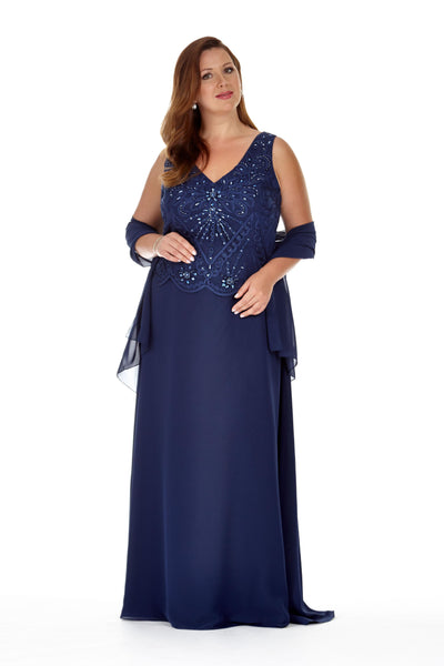 Vintage Style Long Beaded Evening Dress by Sydney's Closet