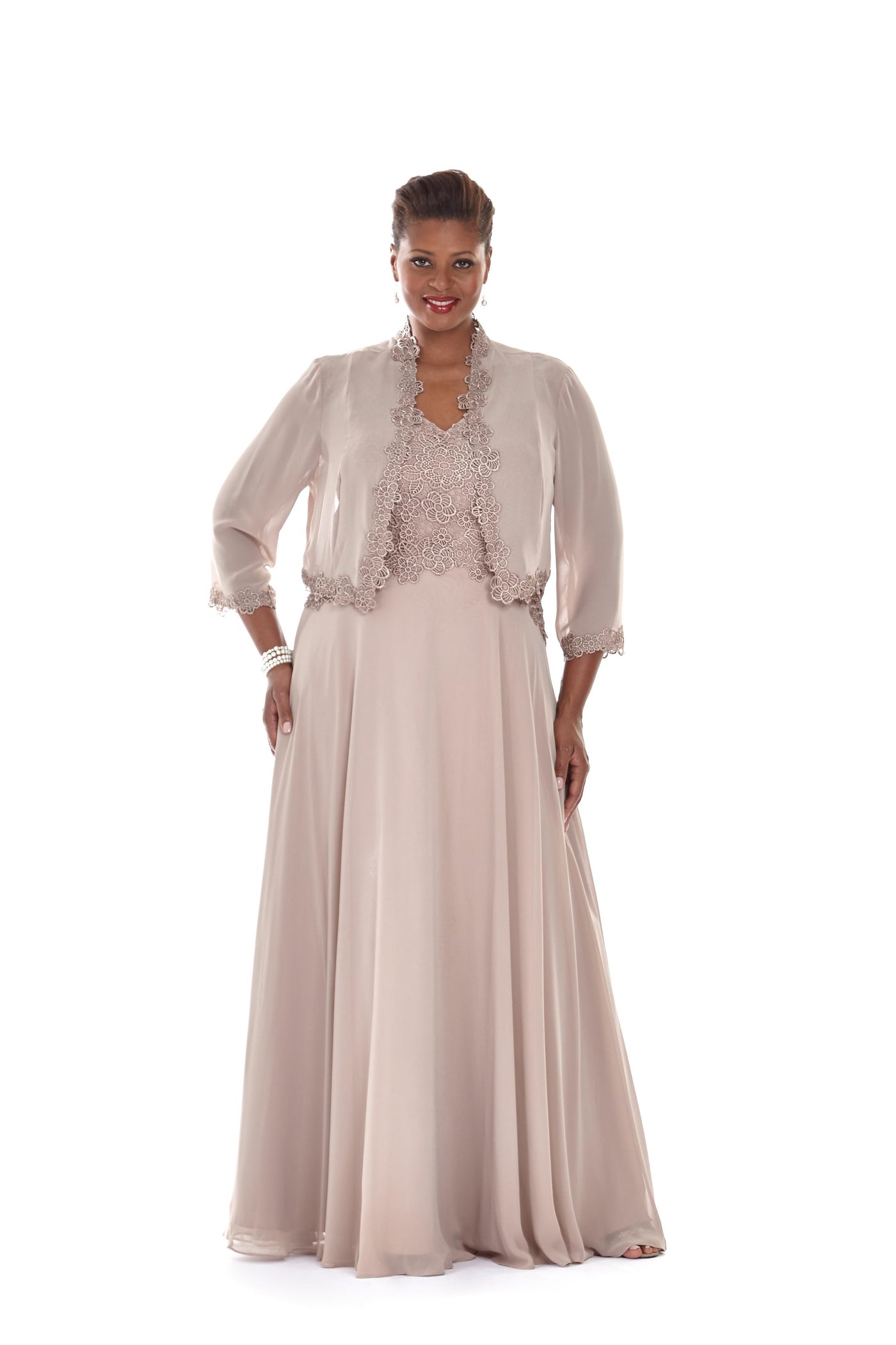 Vintage Style Mother of the Bride Jacket Gown by Sydney's Closet - SOLD OUT