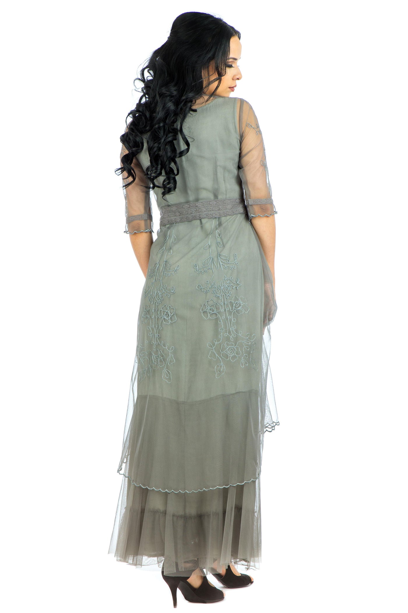 Victoria CL-201 Vintage Style Party Gown in Smoke by Nataya
