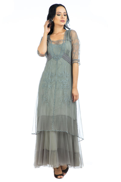 Victoria CL-201 Vintage Style Party Gown in Smoke by Nataya