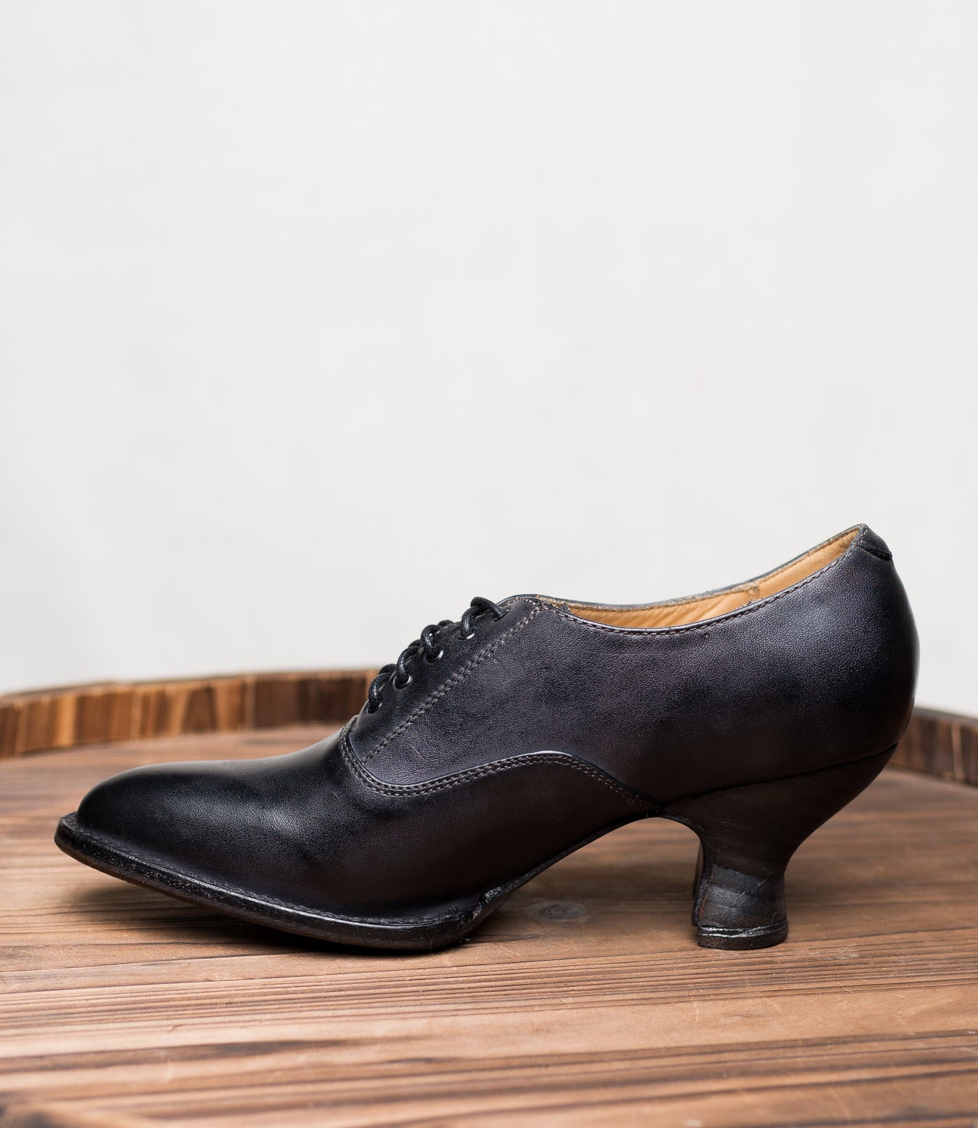 Janet Victorian Style Leather Lace-Up Black Shoes by Oak Tree Farms