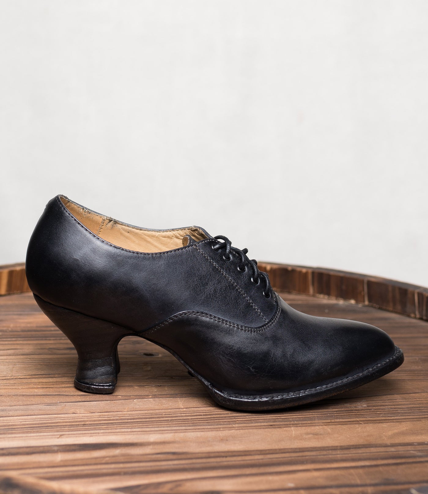 Janet Victorian Style Leather Lace-Up Black Shoes by Oak Tree Farms