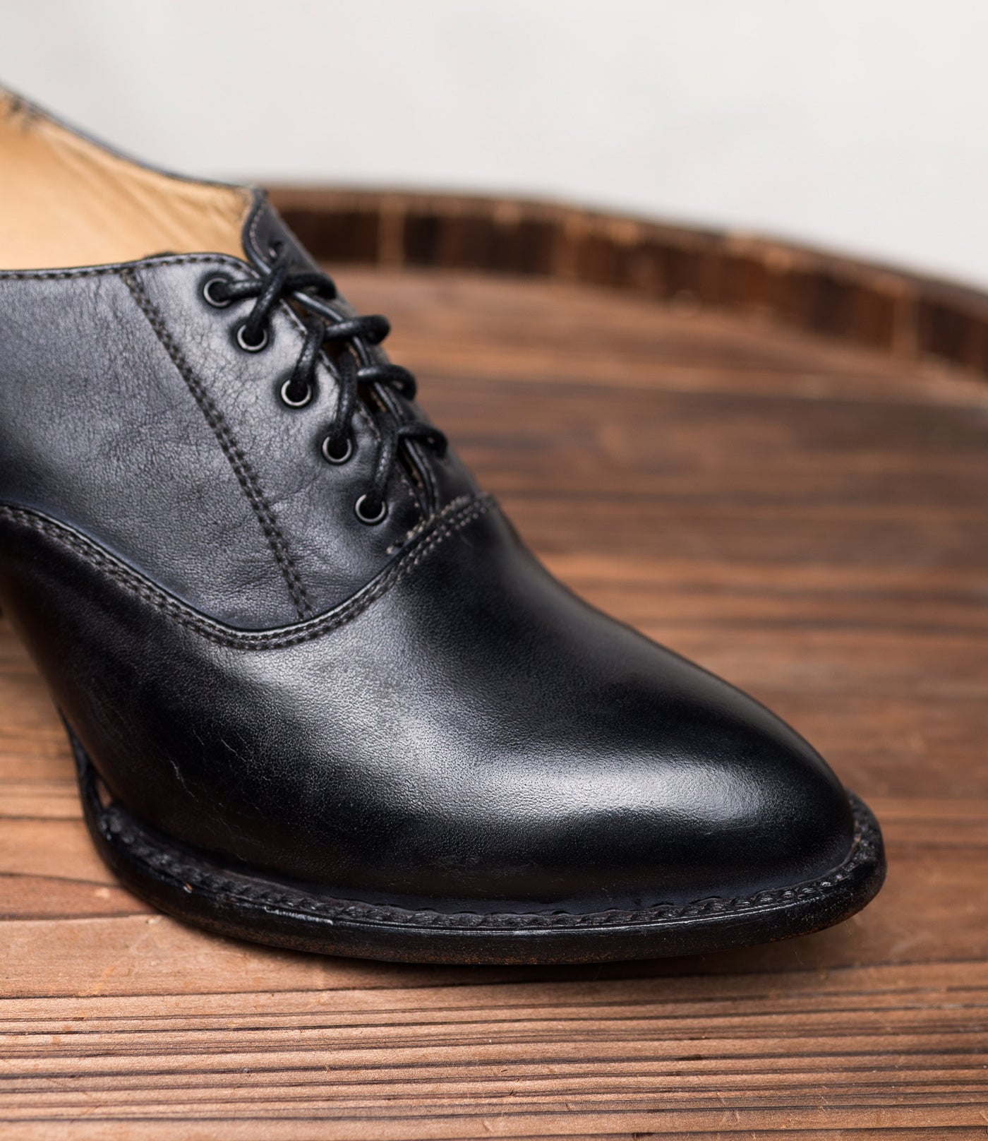 Janet Victorian Style Leather Lace-Up Black Shoes by Oak Tree Farms