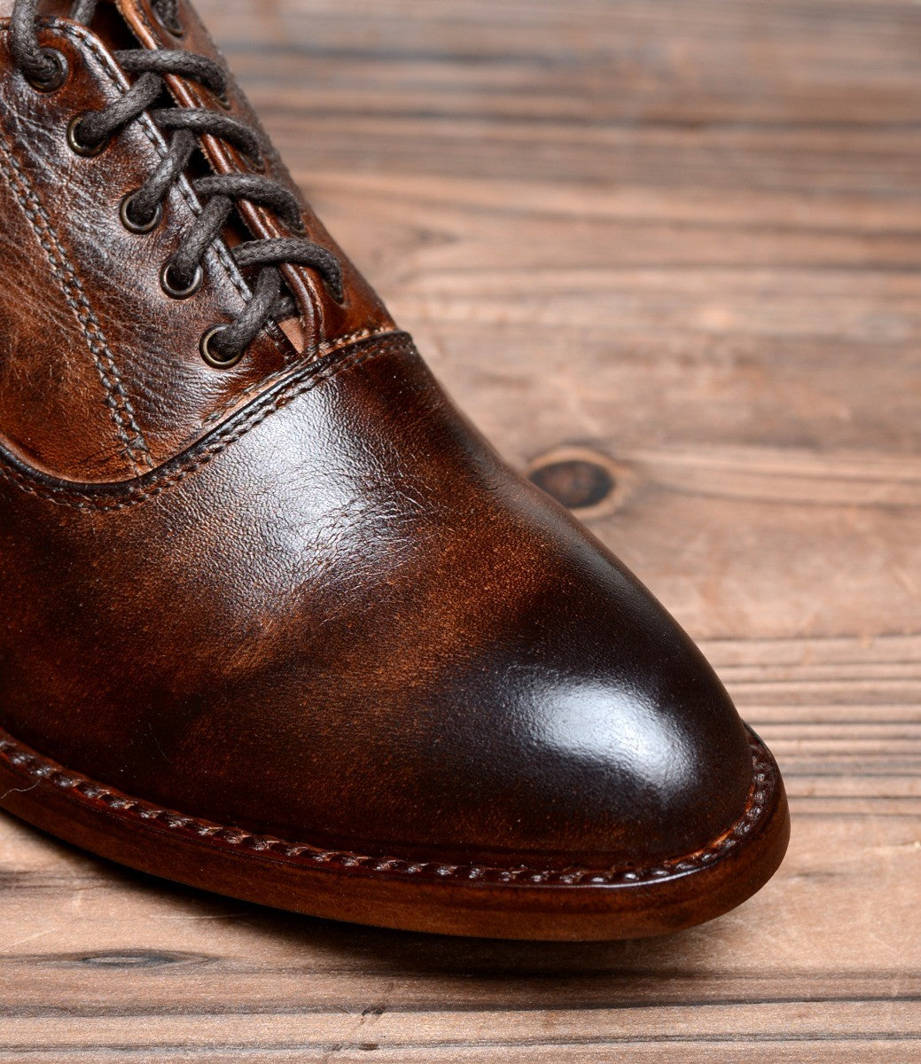 Victorian Style Leather Lace-Up Shoes in Teak Rustic  display picture 2