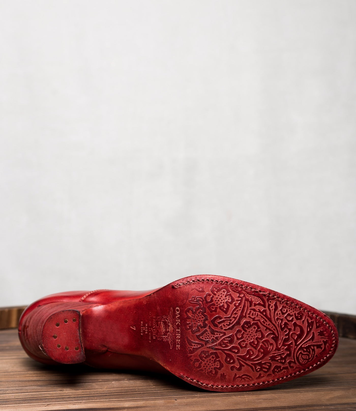 Victorian Style Leather Ankle Boots in Red Rustic