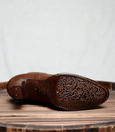 Modern Victorian Lace Up Leather Boots in Cognac Oak Tree Farms