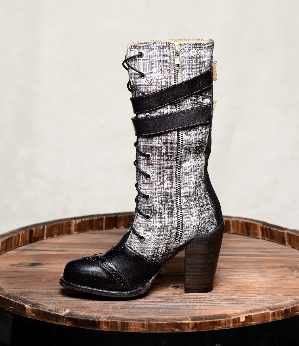 Steampunk Style Mid-Calf Leather Black Boots by Oak Tree Farms