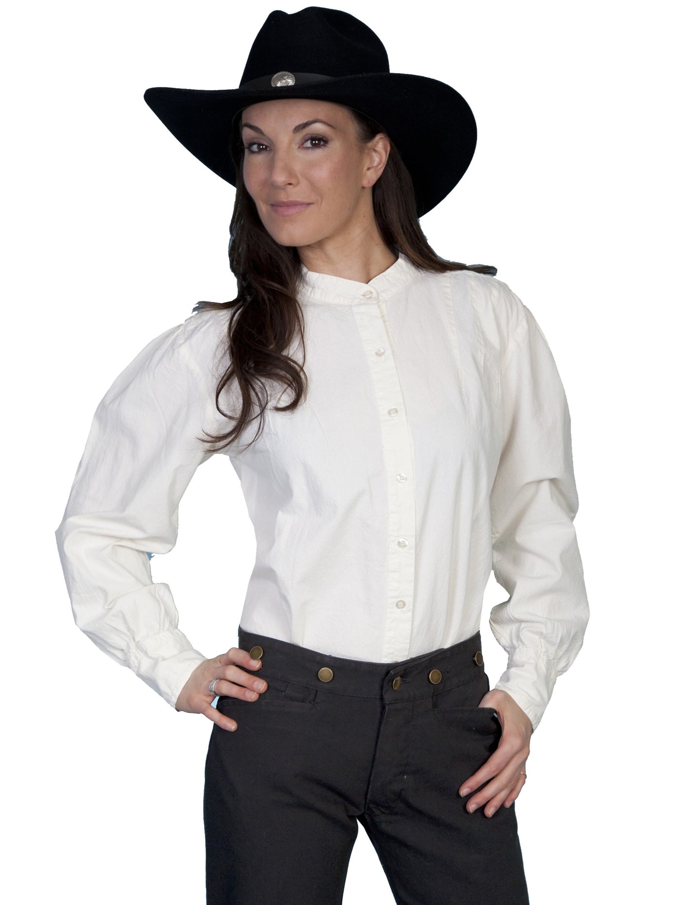Rangewear Western Style Blouse in Ivory by Scully Leather
