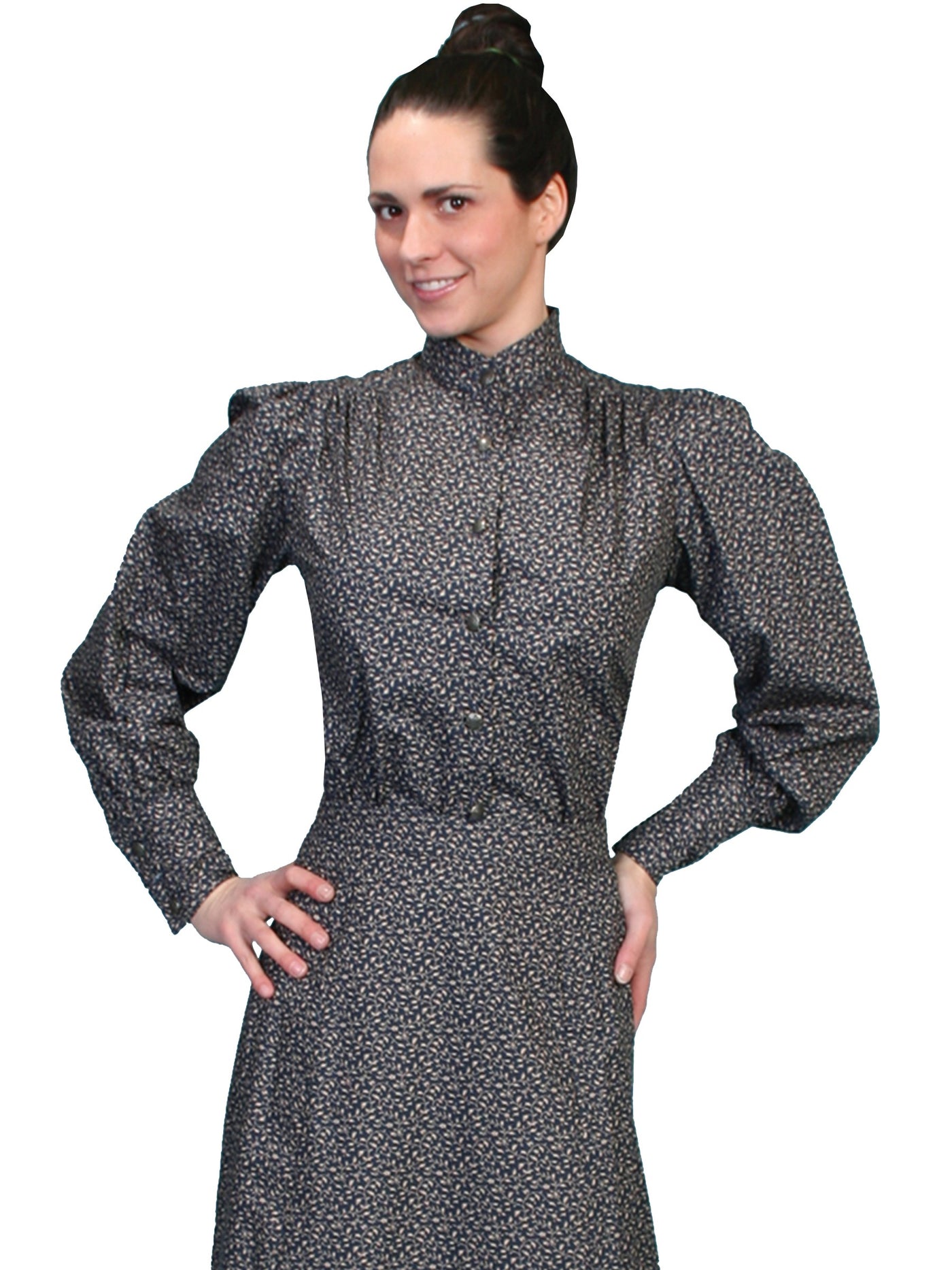 Rangewear Ranch Style Floral Blouse in Navy by Scully Leather