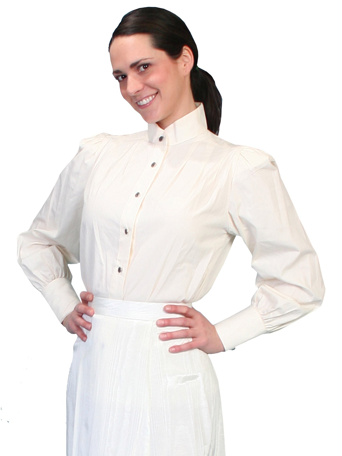 Wahmaker Classic Victorian Style Blouse in Ivory by Scully Leather