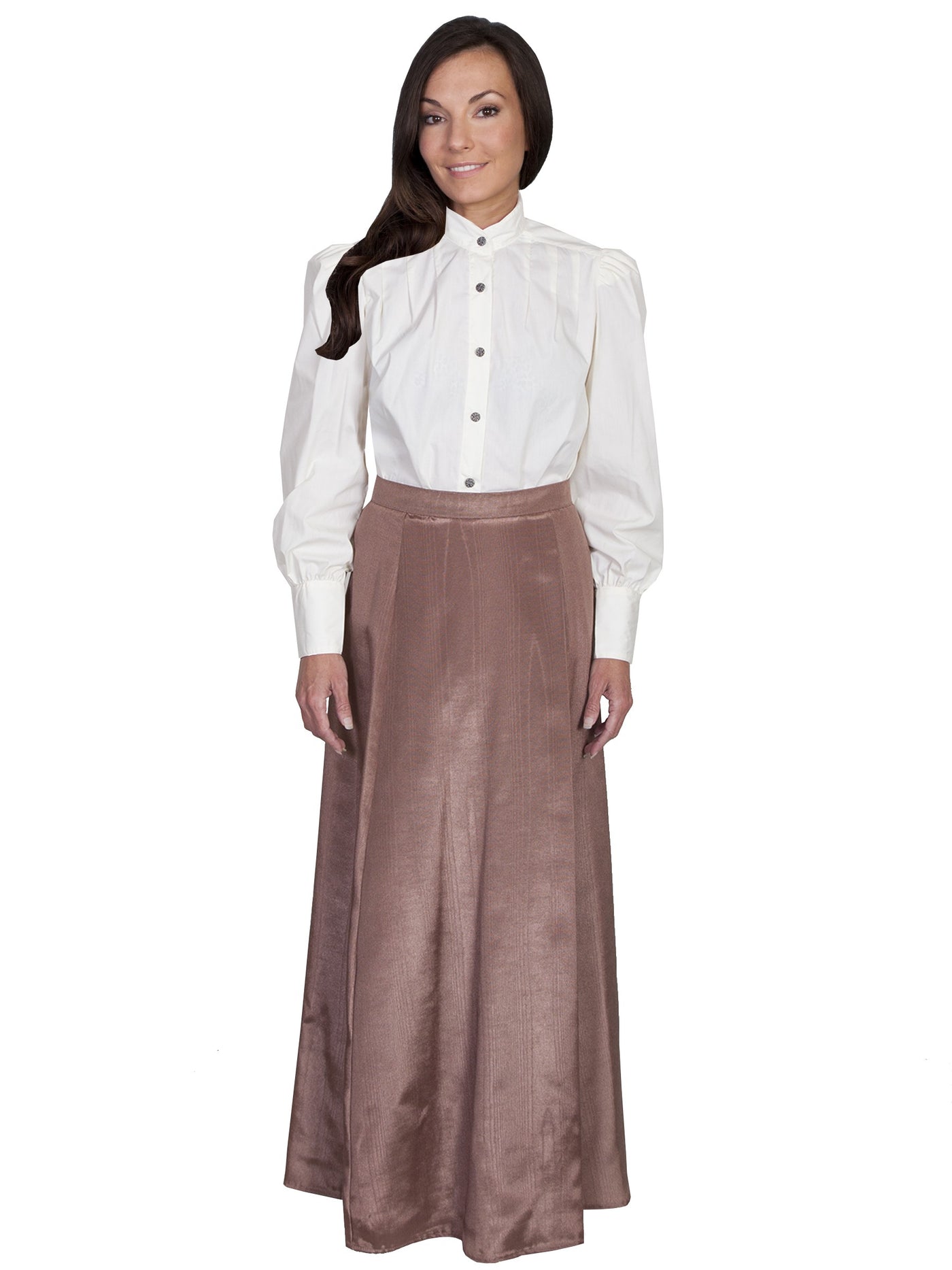 Wahmaker Victorian Style Five Gore Walking Skirt in Chocolate by Scully Leather