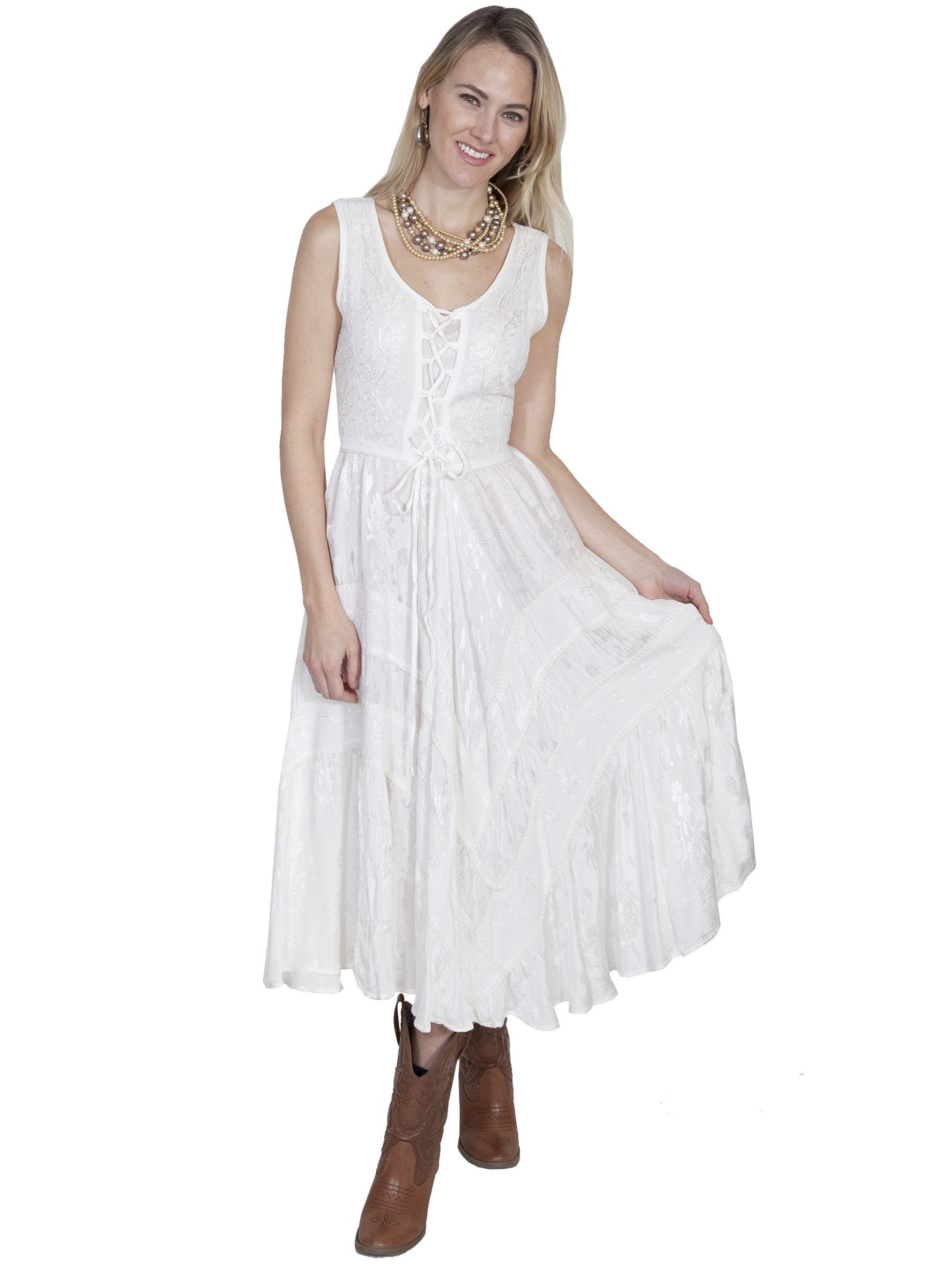 Joey's Canteen Cowgirl Dress in Ivory