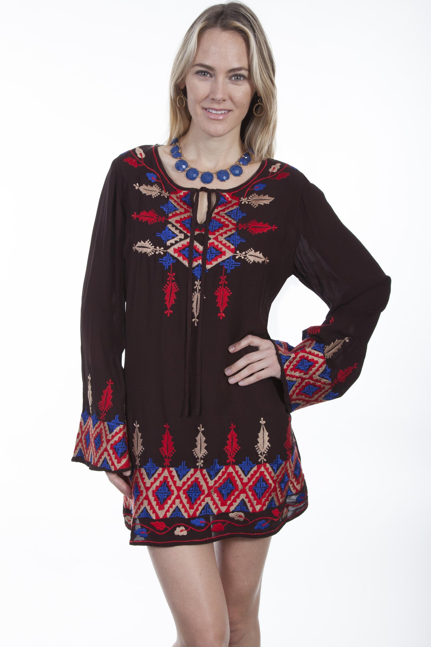Honey Creek Old West Ethnic Dress in Chocolate by Scully Leather