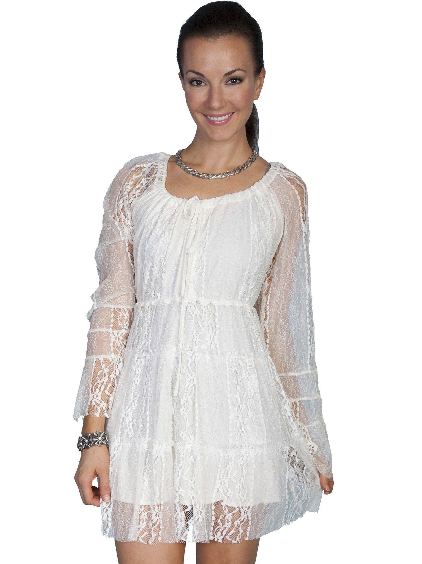 Honey Creek Saddle Up Sweet Cowgirl Dress in Ivory by Scully Leather