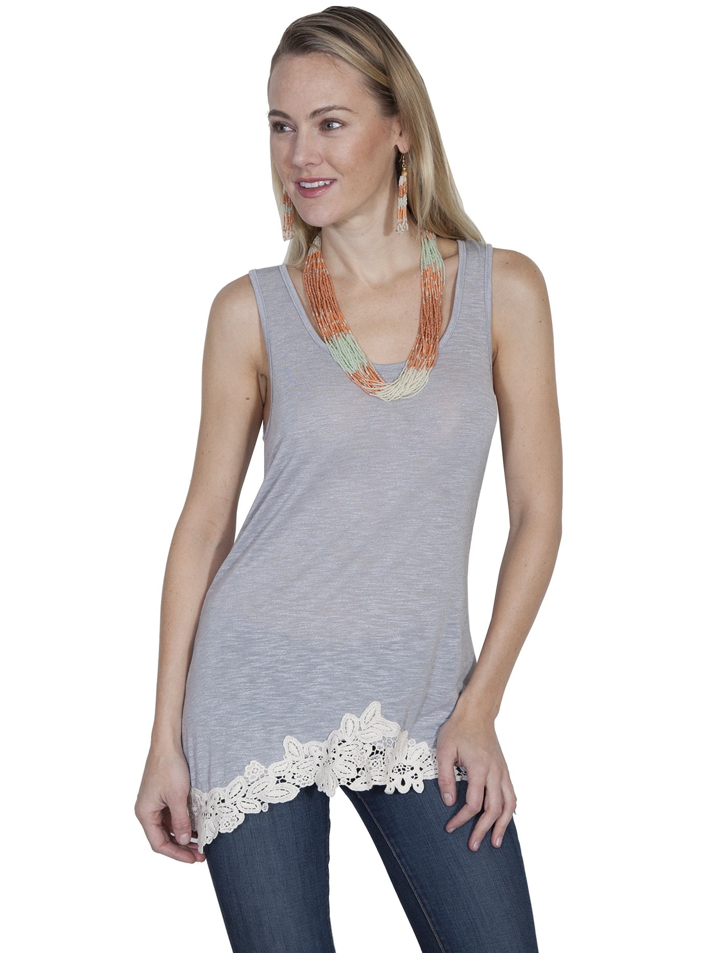 Vintage Inspired Tank in Grey by Scully Leather