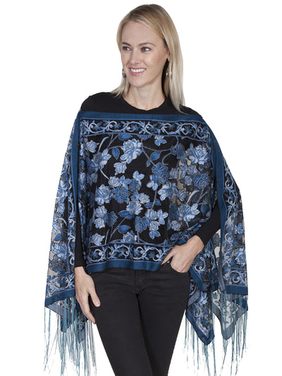 Honey Creek Cowgirl Rose Burnout Scarf by Scully Leather