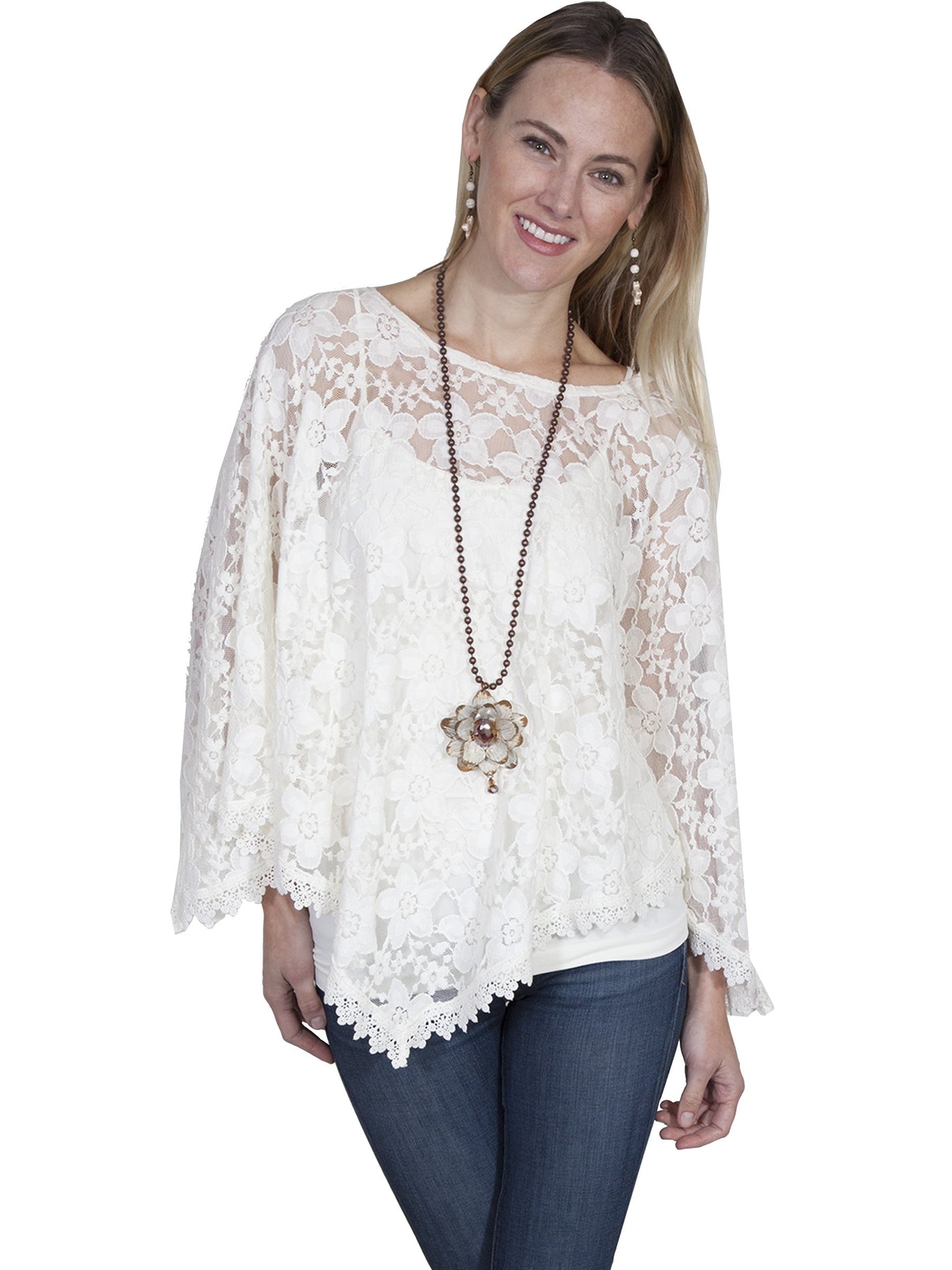 Boho Sweet Lace Poncho in Ivory - SOLD OUT