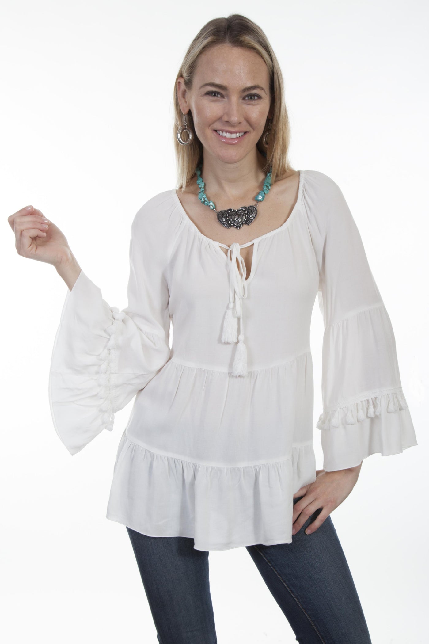 Honey Creek Country Chic Wedding Blouse in Ivory by Scully Leather