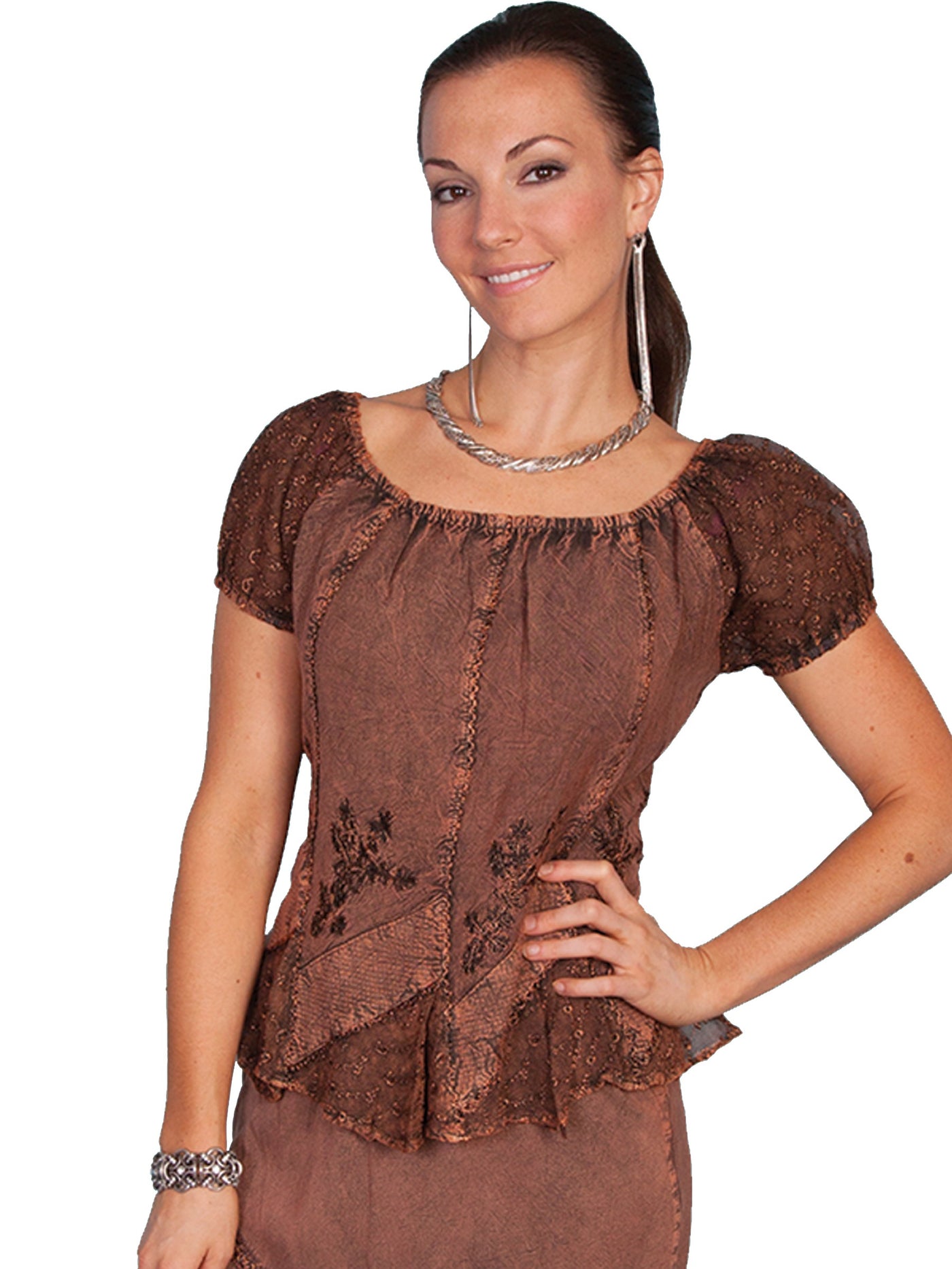 Honey Creek Colorado's Journey Blouse in Copper by Scully Leather