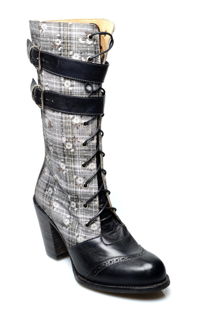 Steampunk Style Mid-Calf Leather Black Boots by Oak Tree Farms