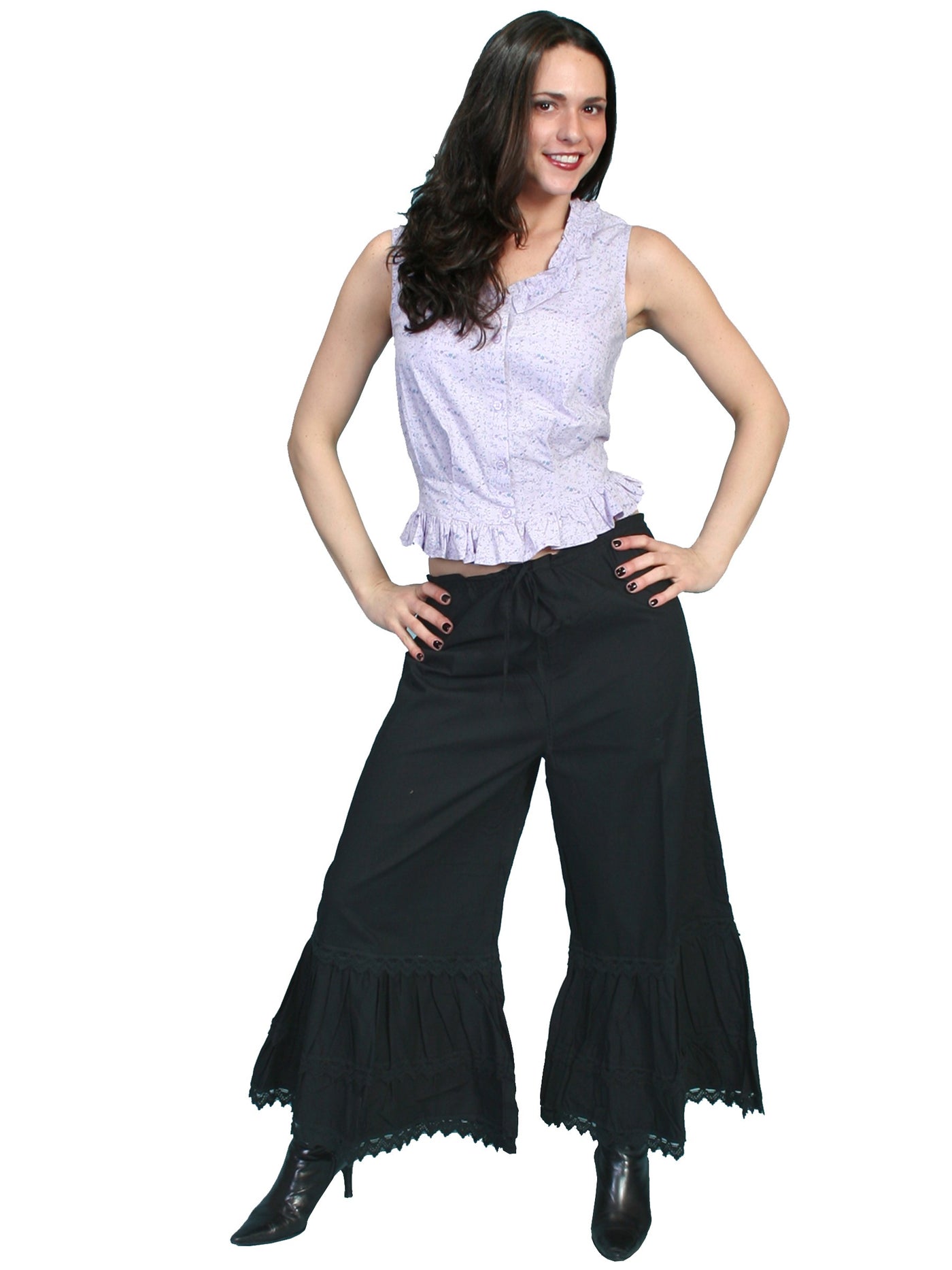 Rangewear Western Style Ruffled Bloomers in Black by Scully Leather